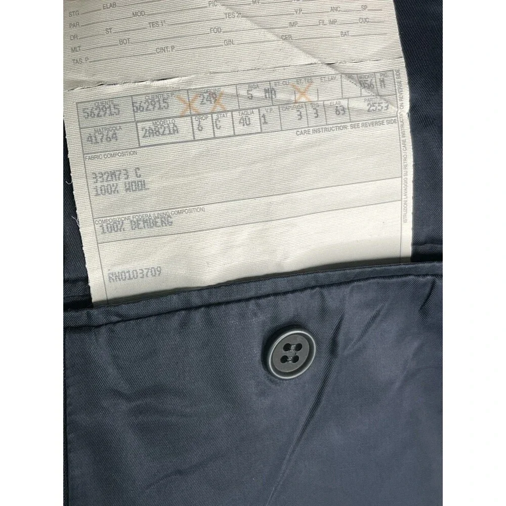 Mani Giorgio Armani Men Suit Navy Pencil Striped 40R 36x30 Jacket Pants Set